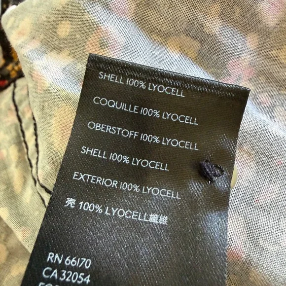 Maeve Anthropologie Floral Babydoll Dress 4P Petite Black Mixed Ditsy Lyocell - Picture 5 of 5